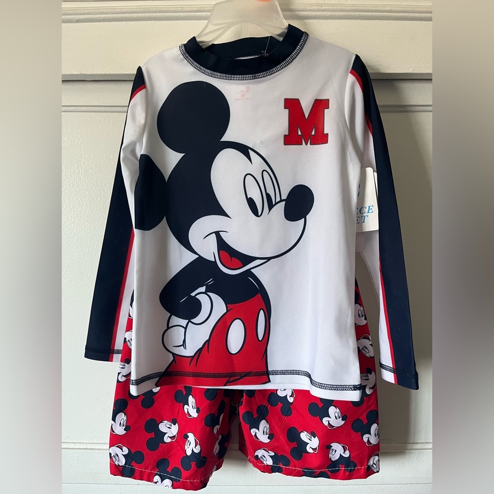 Disney Red and Black Mickey Swim Set